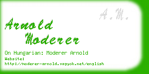 arnold moderer business card